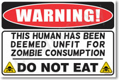Warning To Zombies Poster Print Gift