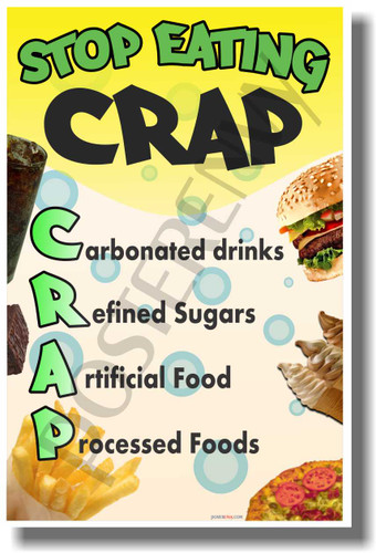 Stop Eating Crap - Health and Nutrition Poster Print Gift