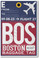 BOS - Boston Airport Tag - Travel Poster Print Gift