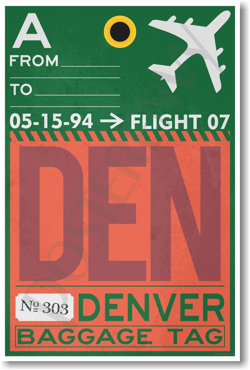 PosterEnvy DEN Denver Airport Tag NEW World Travel Poster (tr481)