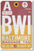 BWI - Baltimore - Airport Tag - NEW World Travel Poster (tr493)