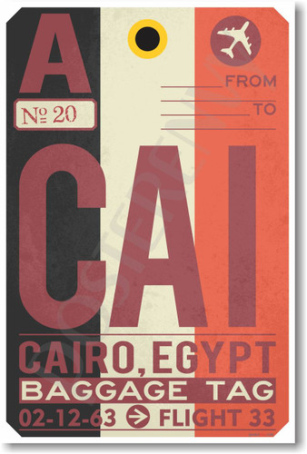 CAI - Cairo - Airport Tag - NEW World Travel Poster (tr494)