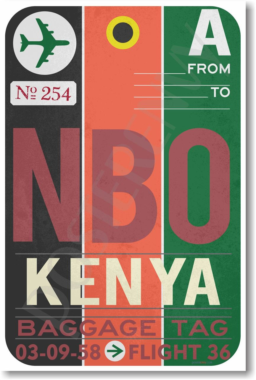 PosterEnvy - NBO - Kenya - Airport Tag - NEW World Travel Poster (tr504)