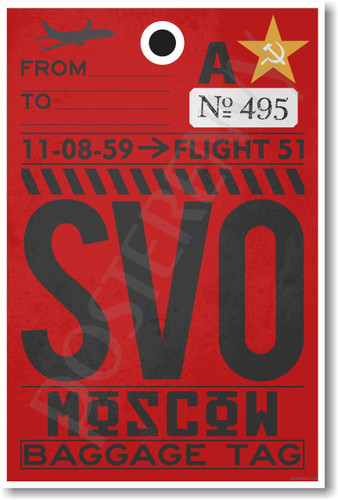 SVO - Moscow - Airport Tag - NEW World Travel Poster (tr506)