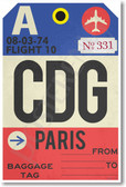 CDG - Paris - Airport Tag - NEW World Travel Poster (tr509)