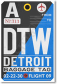 DTW - Detroit - Airport Tag - NEW World Travel Poster (tr510)