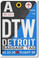 DTW - Detroit - Airport Tag - NEW World Travel Poster (tr510)