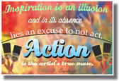 Action is the Artist's True Muse - NEW Classroom Motivational Quote PosterEnvy Poster