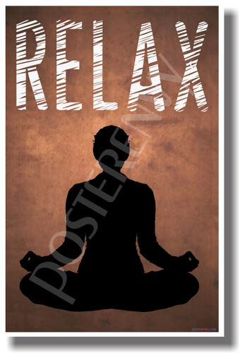 Relax - Orange - NEW Stress Reduction Yoga Meditation Motivational PosterEnvy Poster