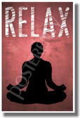 Relax (Red) - NEW Stress Reduction Meditation Yoga Motivational PosterEnvy Poster