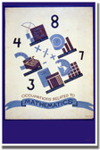 Numbers Mathematics Occupations Vintage WPA Art Reproduction Poster