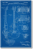 Gibson Les Paul Guitar Patent - NEW Famous Invention Blueprint PosterEnvy Poster (fa122)
