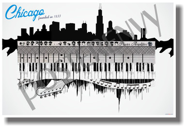 Chicago - Music - NEW U.S State Travel Poster (tr516)
