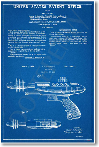Toy Pistol Patent - Famous Invention Patent Poster (fa128)