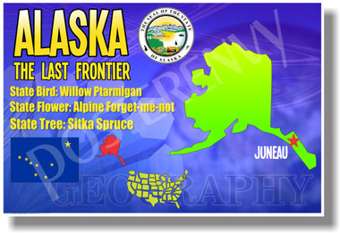 Alaska Geography - NEW U.S. State Social Studies Travel PosterEnvy Poster (tr520)
