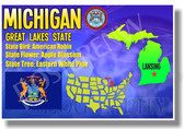 Michigan Geography - NEW U.S Travel Poster (tr531)