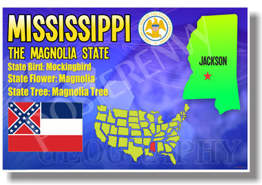 Mississippi Geography - NEW U.S Travel Poster (tr533)
