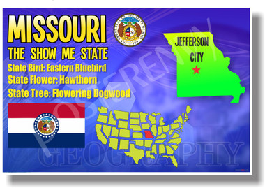 Missouri Geography - NEW U.S Travel Poster (tr534)