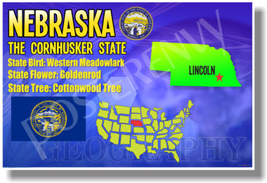 Nebraska Geography - NEW U.S Travel Poster (tr535)