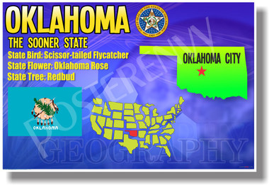 Oklahoma Geography - NEW U.S Travel Poster (tr543)