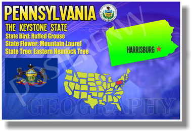 Pennsylvania Geography - NEW U.S Travel Poster (tr545)