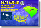 South Carolina Geography - NEW U.S Travel Poster (tr547)