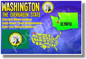 Washington Geography - NEW U.S Travel Poster (tr554)