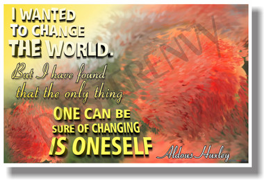 I Wanted to Change the World - NEW Classroom Motivational Poster (cm1014)