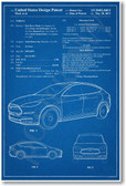 Tesla Model X Patent - NEW Famous Invention Patent Poster (fa131)