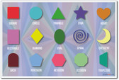 Shapes - NEW Classroom Geometry Mathematics Poster (ms276) square circle triangle heart hexagon pentagon moon spiral Star PosterEnvy