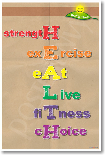 HEALTH - Strength, Exercise, Eat, Live, Fitness, Choice - NEW Health and Nutrition Diet Food Poster (he045) PosterEnvy