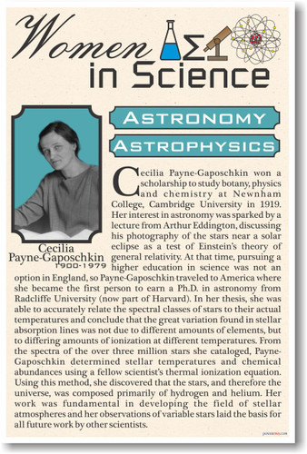 Cecilia Payne-Gaposchki - Women in Science Astronomy - NEW Classroom Poster (fp379) PosterEnvy 