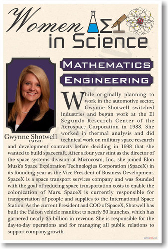 Gwynne Shotwell - President of SpaceX - Women in Science - NEW Classroom Poster (fp380) PosterEnvy Elon Musk