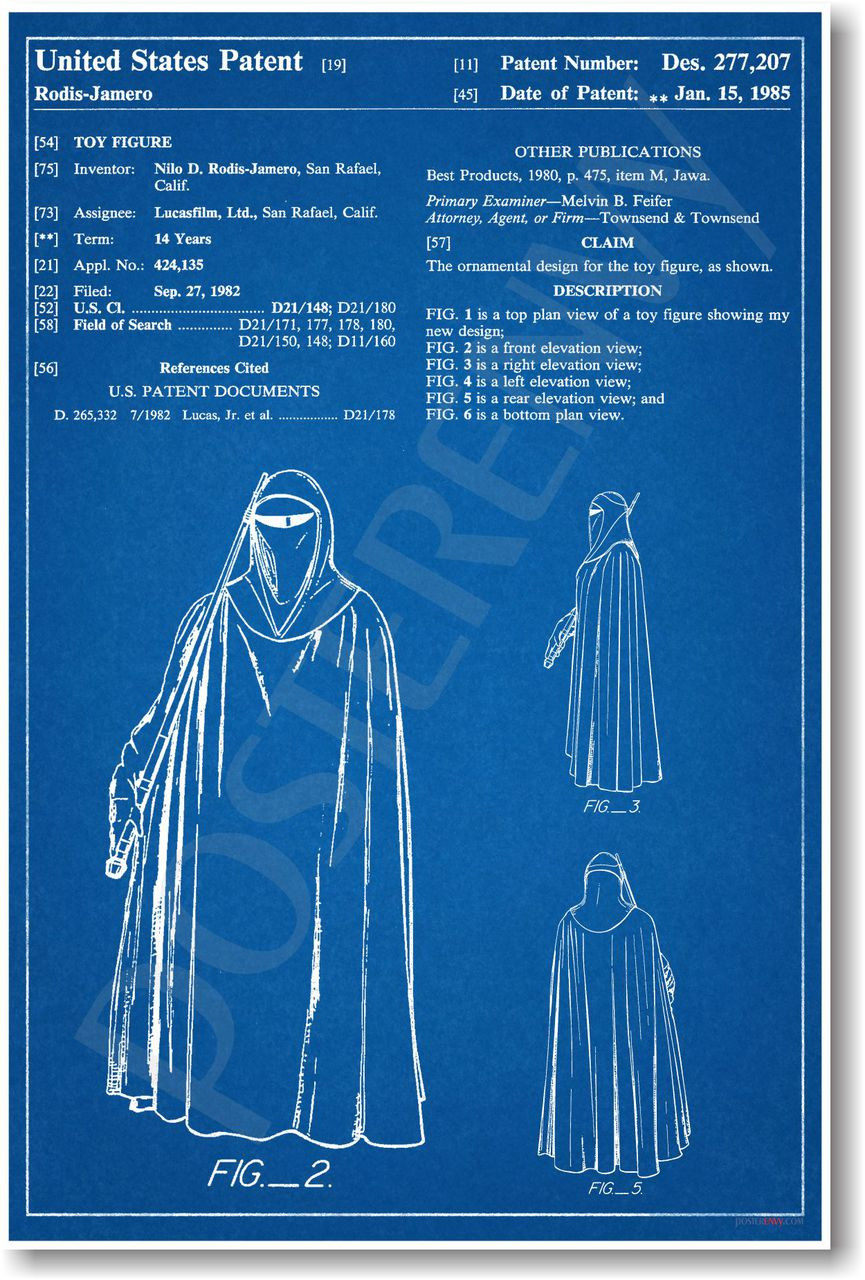 Star Wars Emporer S Guard Patent New Famous Invention Patent Poster