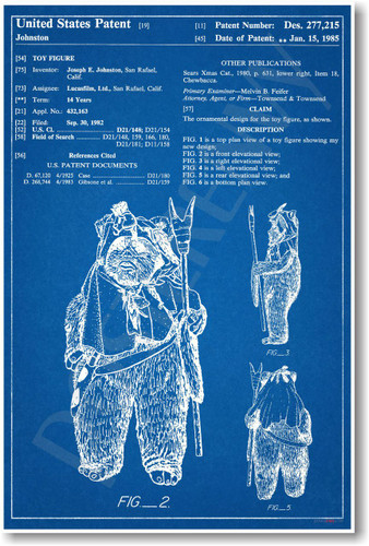 Star Wars - Paploo Ewok Patent - NEW Famous Invention Patent Poster (fa152) PosterEnvy