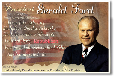 Presidential Series - U.S. President Gerald Ford - New Social Studies Poster (fp387) American History PosterEnvy