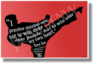 I practice martial arts not to win over other people but to win over my own heart - Tony Jaa Motivational Poster (cm1034)