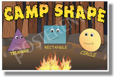 Camp Shapes - Triangle - Rectangle - Circle - NEW Geometry Classroom Poster (ms278) Elementary School PosterEnvy
