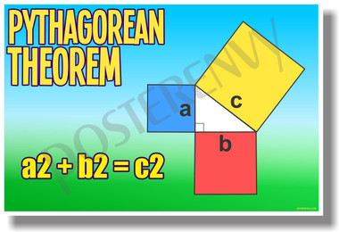 Pythagorean Theorem (wide) - NEW Math Classroom Poster (ms288) Math PosterEnvy