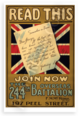 WW1 Recruitment Join Now Read This Letter Vintage 12x18 US Made Poster