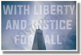 With Liberty And Justice For All - NEW New York City Travel Freedom Tower POSTER (hu322) PosterEnvy NYC USA Patriotic