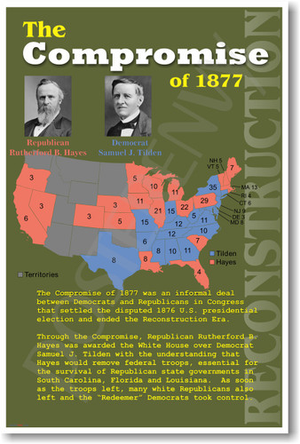 Reconstruction Compromise of 1877 U.S. Civil War History NEW POSTER rutherford hayes president south slavery election presidential electoral politics (ss164)