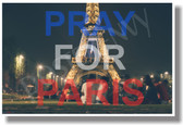 Pray for Paris France French Terror Terrorism City of Lights Eiffel Tower NEW World Travel Poster (tr581)