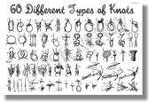 60 Different Types of Knots NEW Survival Nautical POSTER scouts (fa169)