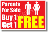 Parents For Sale Buy One Get One Free NEW Funny POSTER teen room (hu338)