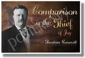 Comparison is the Thief of Joy President Teddy Theodore Roosevelt NEW School Students Teachers Classroom Motivational Poster (cm1071)
