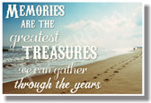 Memories Are The Greatest Treasures... (beach) - NEW Classroom Motivational POSTER (cm1086)