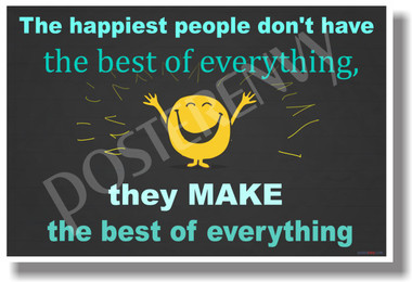 The Happiest People...(black) - NEW Classroom Motivational Poster (cm1092)