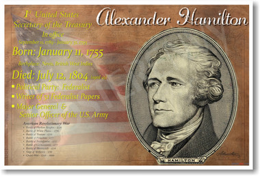 Alexander Hamilton founding father American 1st Secretary of the US Treasury NEW U.S. History Classroom POSTER (fp421) Lin Manuel Miranda