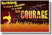 Nothing Is More Valuable To A Man Than Courage (red) - Roman Poet, Terence - New Motivational Poster (cm1116)